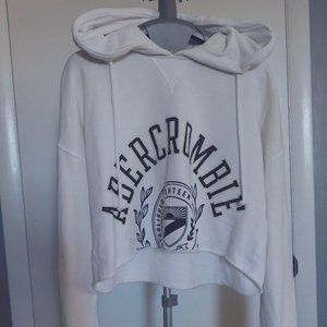 White Hooded Abercombie and Fitch crop top